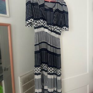 Elegant Black and White Striped Dress